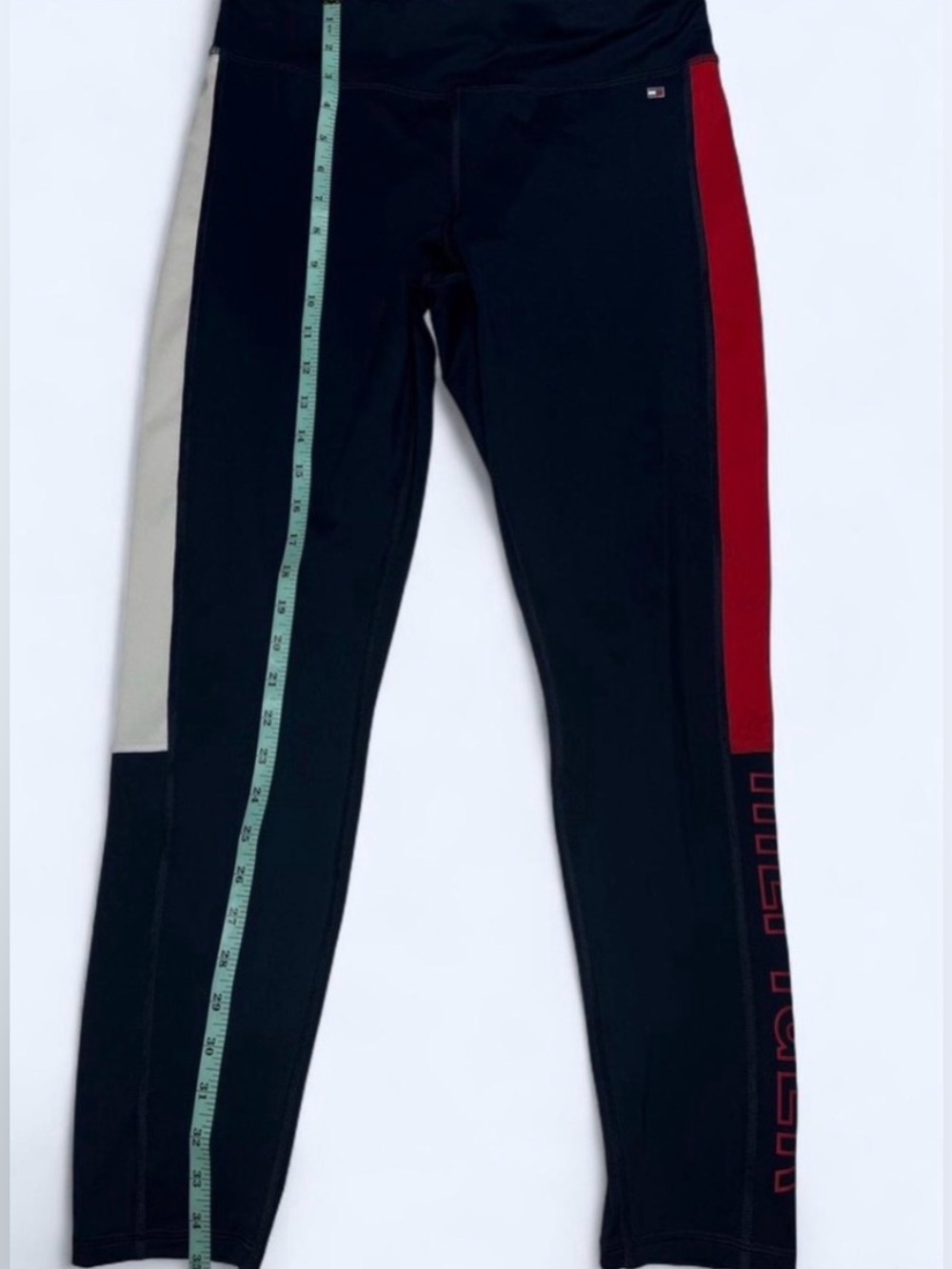NWOT Tommy Hilfiger Women's leggings Navy Blue with White and Red Stripes Large - Picture 6 of 7